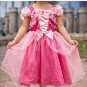 Princess Costume Dress Girls Size Small Pink Halloween Ruffles Flowers